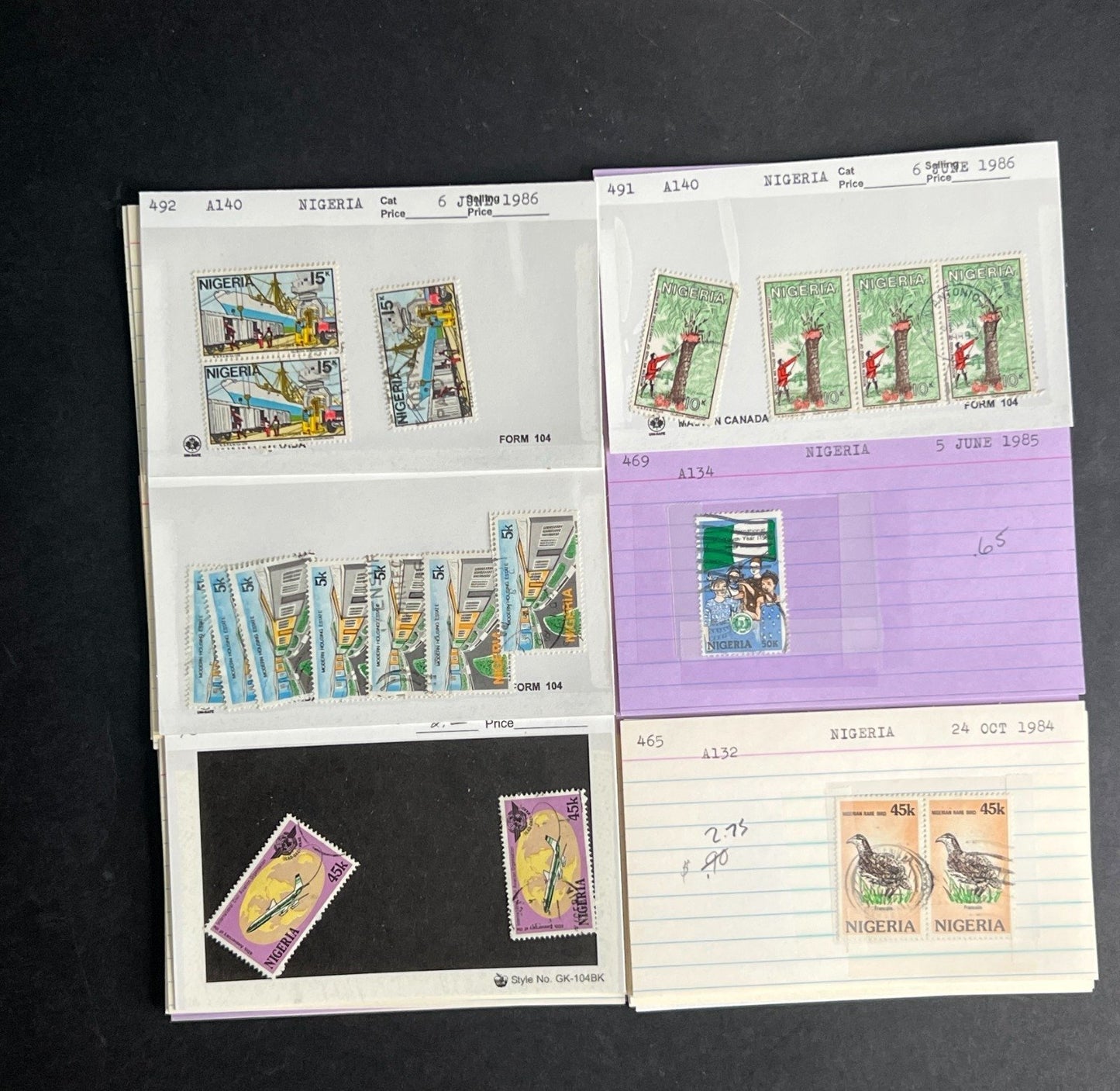 Nigeria Stamp Collection Dealer Cards $70 CV Mint & Used ZAYIX