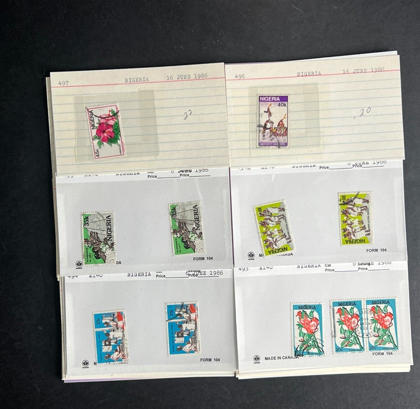 Nigeria Stamp Collection Dealer Cards $70 CV Mint & Used ZAYIX