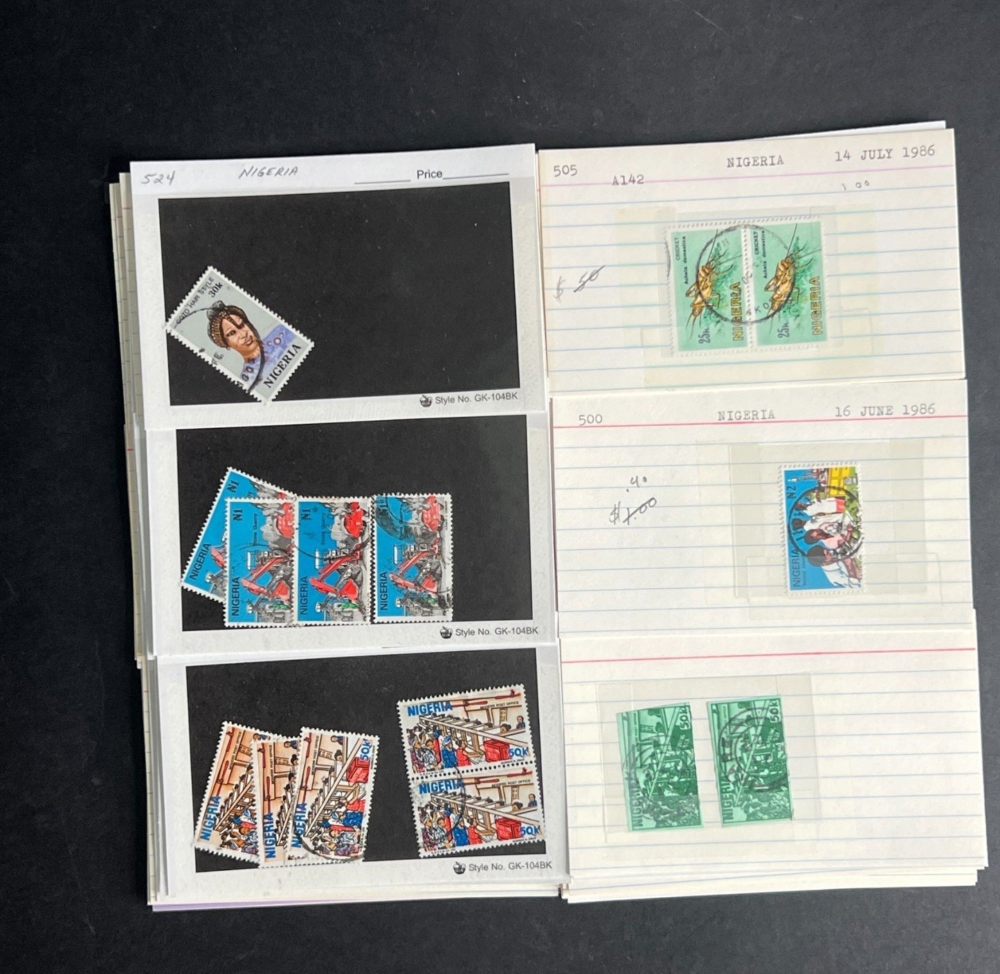 Nigeria Stamp Collection Dealer Cards $70 CV Mint & Used ZAYIX