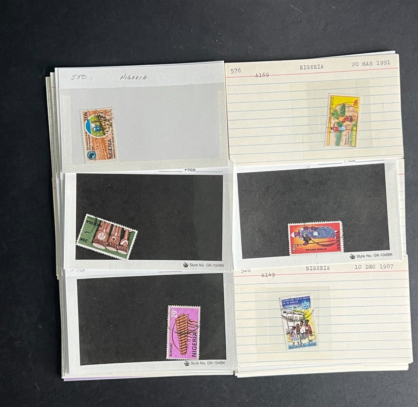 Nigeria Stamp Collection Dealer Cards $70 CV Mint & Used ZAYIX