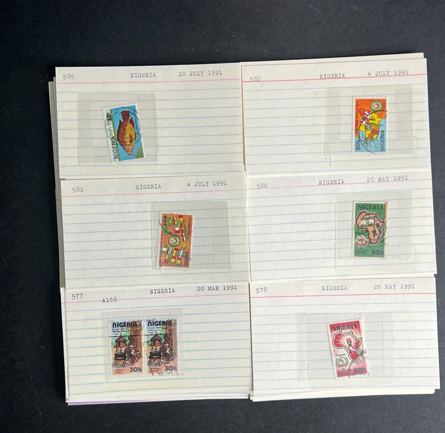 Nigeria Stamp Collection Dealer Cards $70 CV Mint & Used ZAYIX