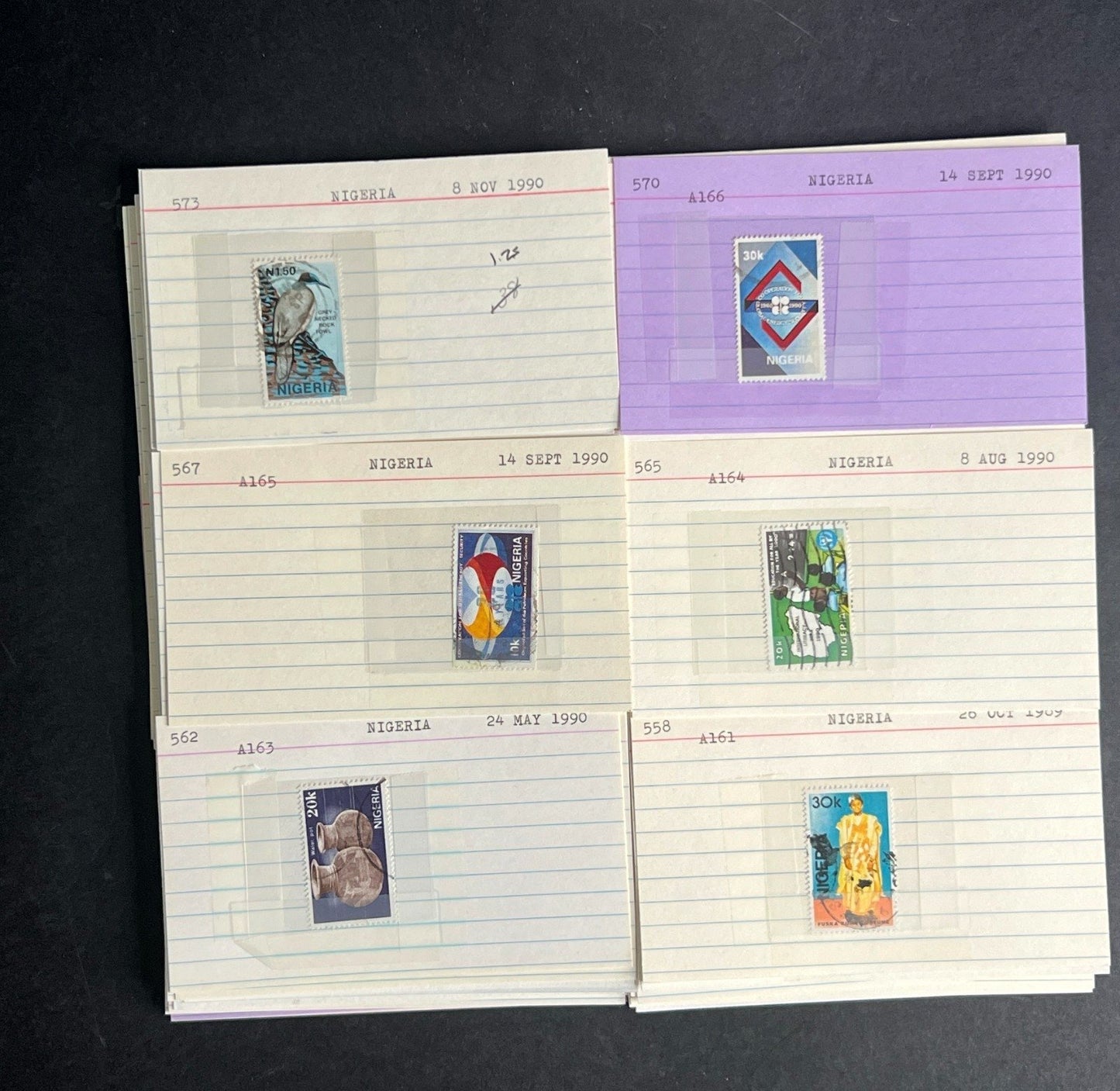 Nigeria Stamp Collection Dealer Cards $70 CV Mint & Used ZAYIX
