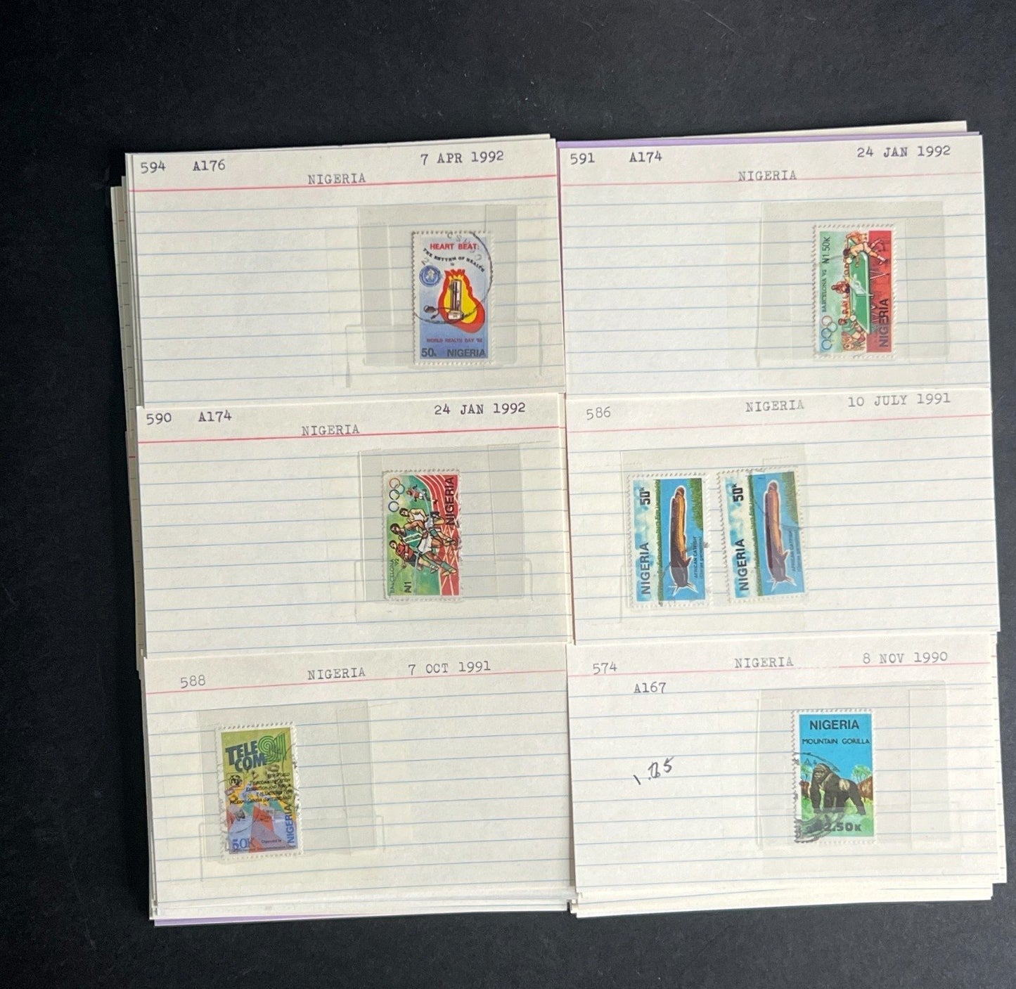 Nigeria Stamp Collection Dealer Cards $70 CV Mint & Used ZAYIX