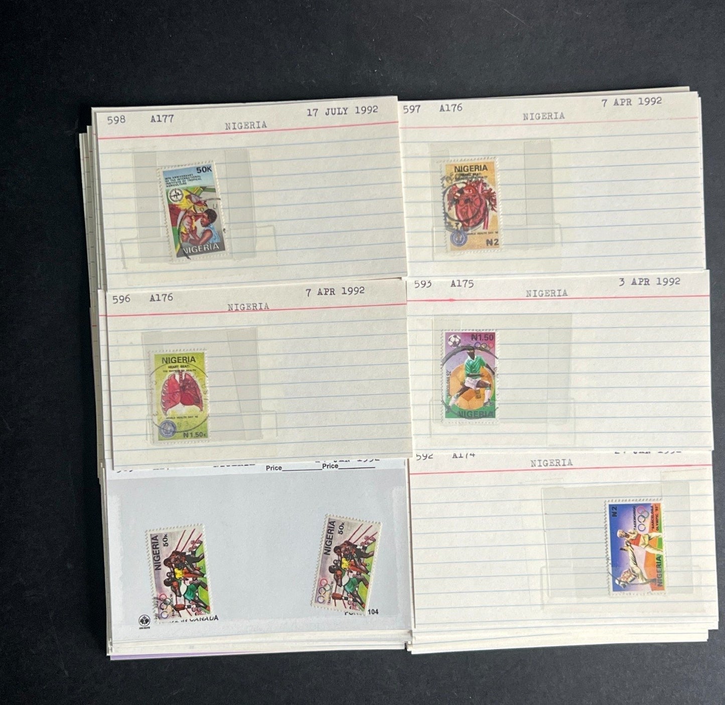 Nigeria Stamp Collection Dealer Cards $70 CV Mint & Used ZAYIX