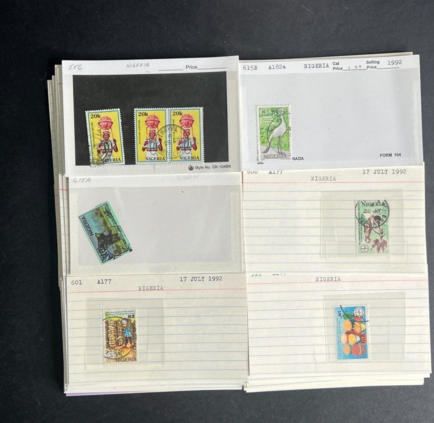 Nigeria Stamp Collection Dealer Cards $70 CV Mint & Used ZAYIX