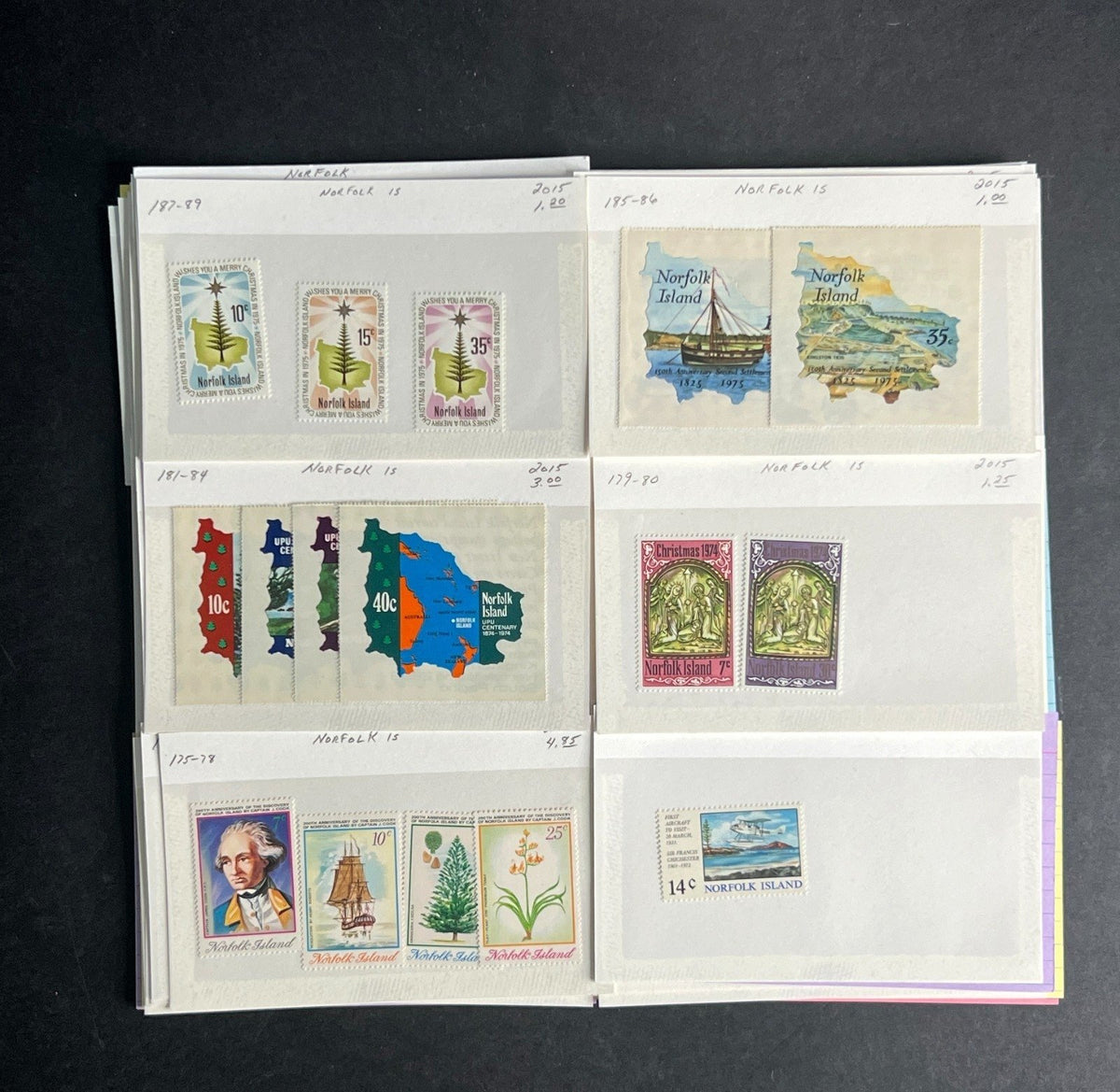 Norfolk Island Stamp Collection Dealer Cards $312 CV Mint & Used ZAYIX