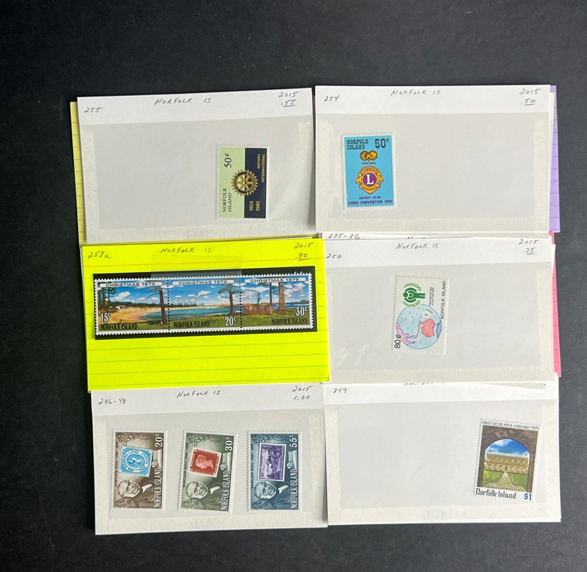 Norfolk Island Stamp Collection Dealer Cards $312 CV Mint & Used ZAYIX