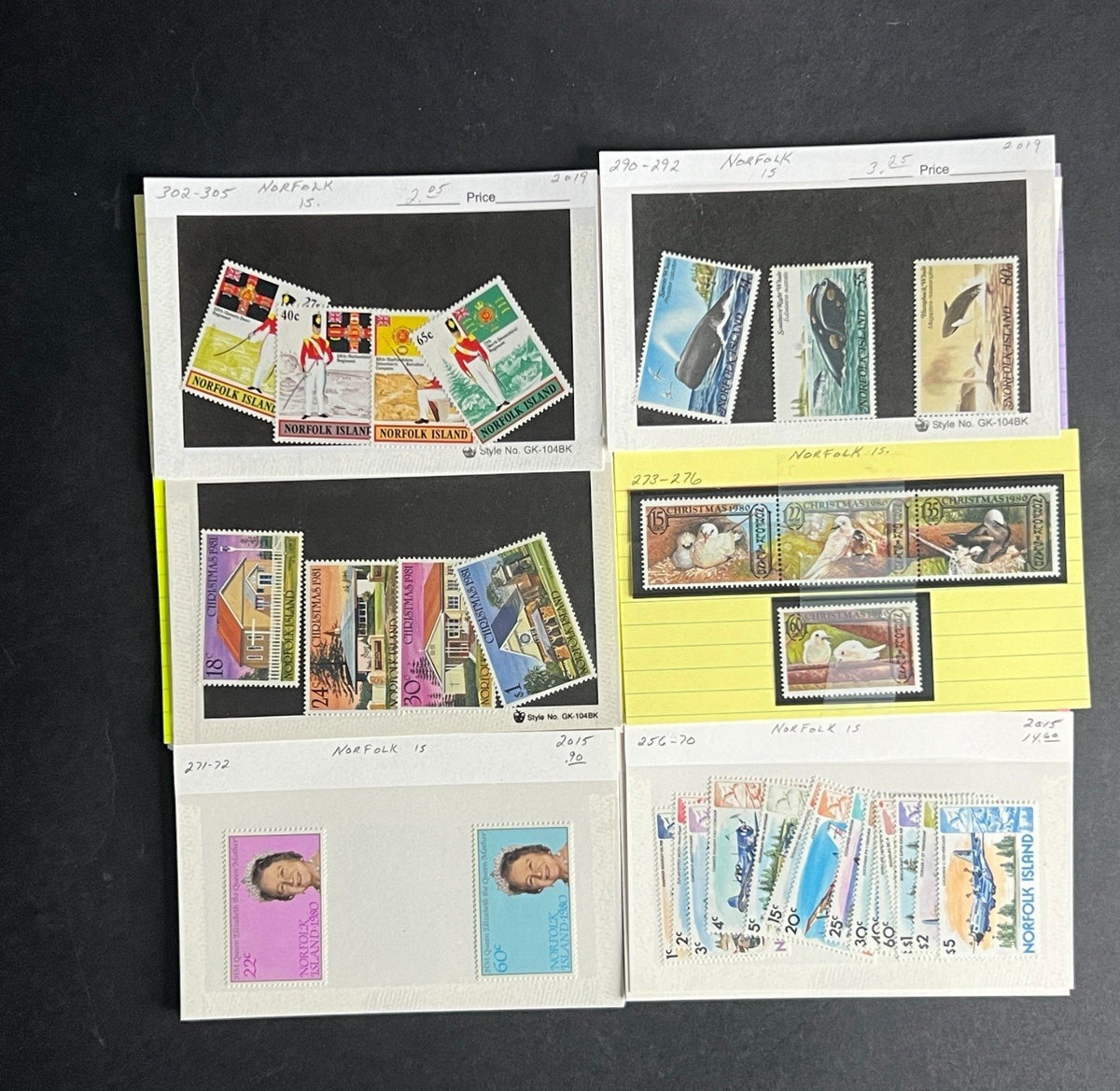 Norfolk Island Stamp Collection Dealer Cards $312 CV Mint & Used ZAYIX