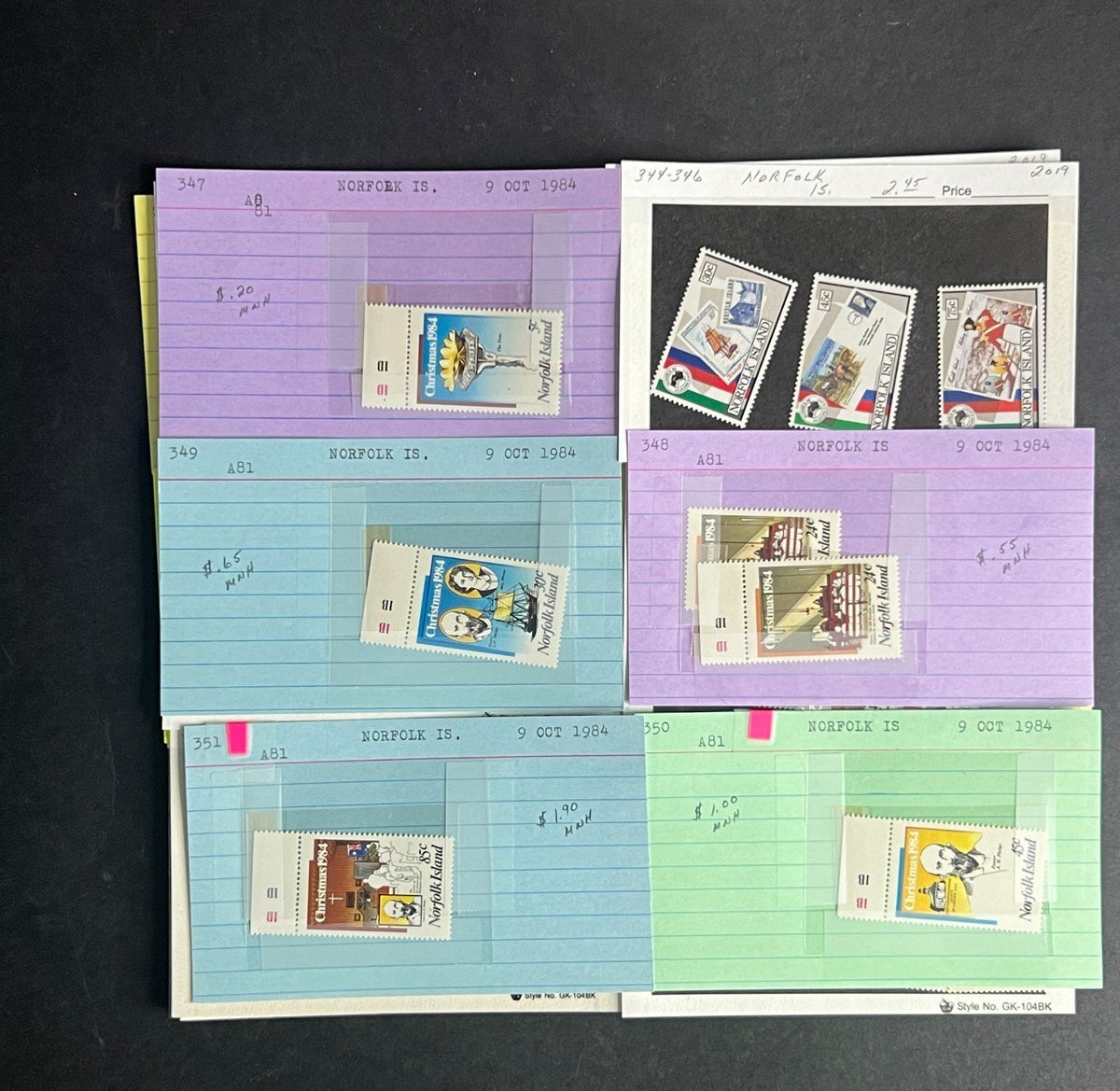 Norfolk Island Stamp Collection Dealer Cards $312 CV Mint & Used ZAYIX