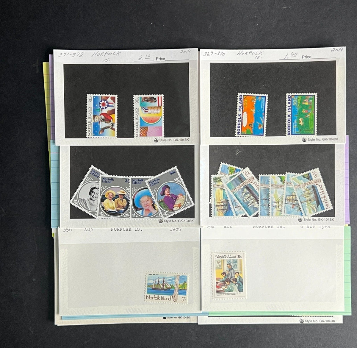Norfolk Island Stamp Collection Dealer Cards $312 CV Mint & Used ZAYIX