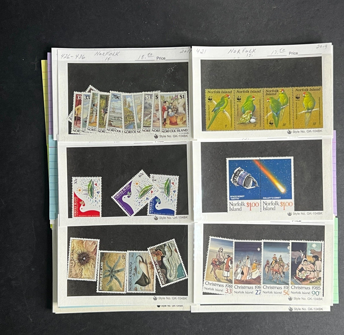 Norfolk Island Stamp Collection Dealer Cards $312 CV Mint & Used ZAYIX