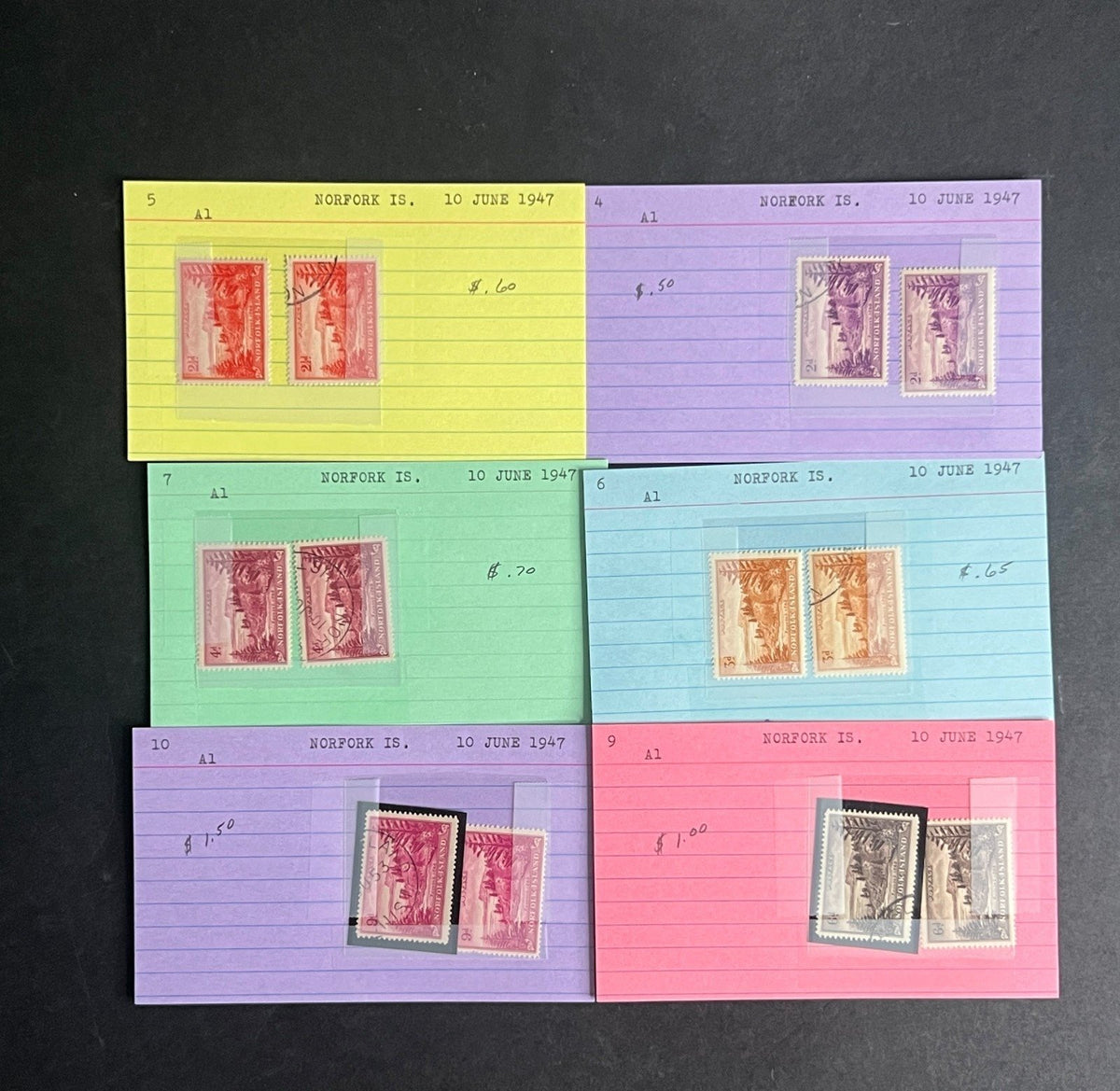 Norfolk Island Stamp Collection Dealer Cards $312 CV Mint & Used ZAYIX
