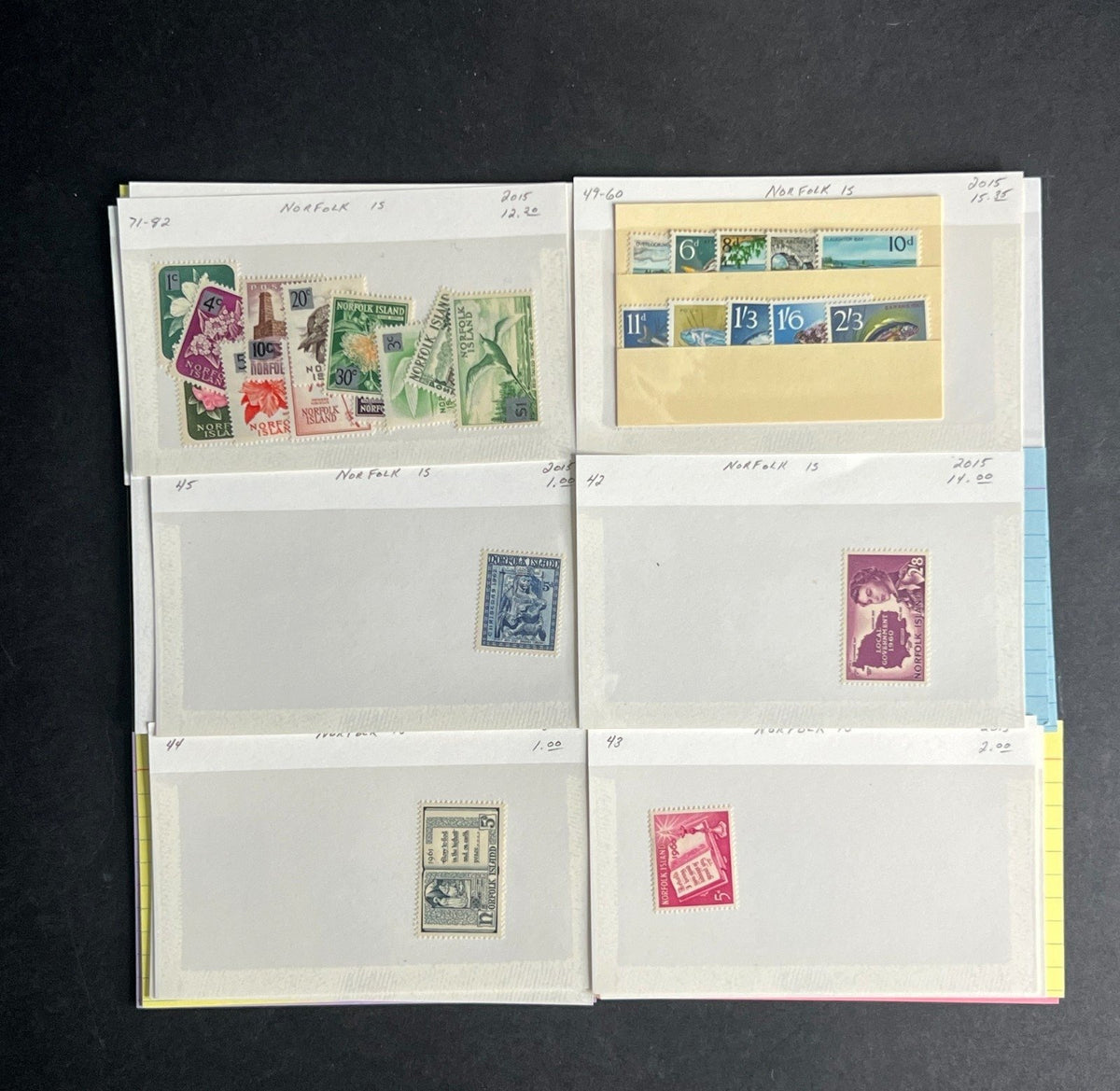 Norfolk Island Stamp Collection Dealer Cards $312 CV Mint & Used ZAYIX