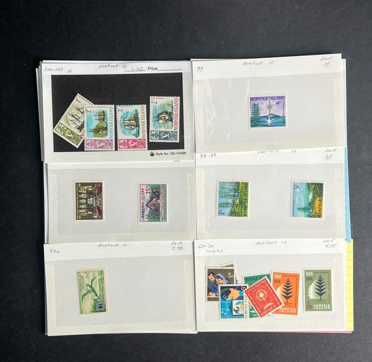 Norfolk Island Stamp Collection Dealer Cards $312 CV Mint & Used ZAYIX