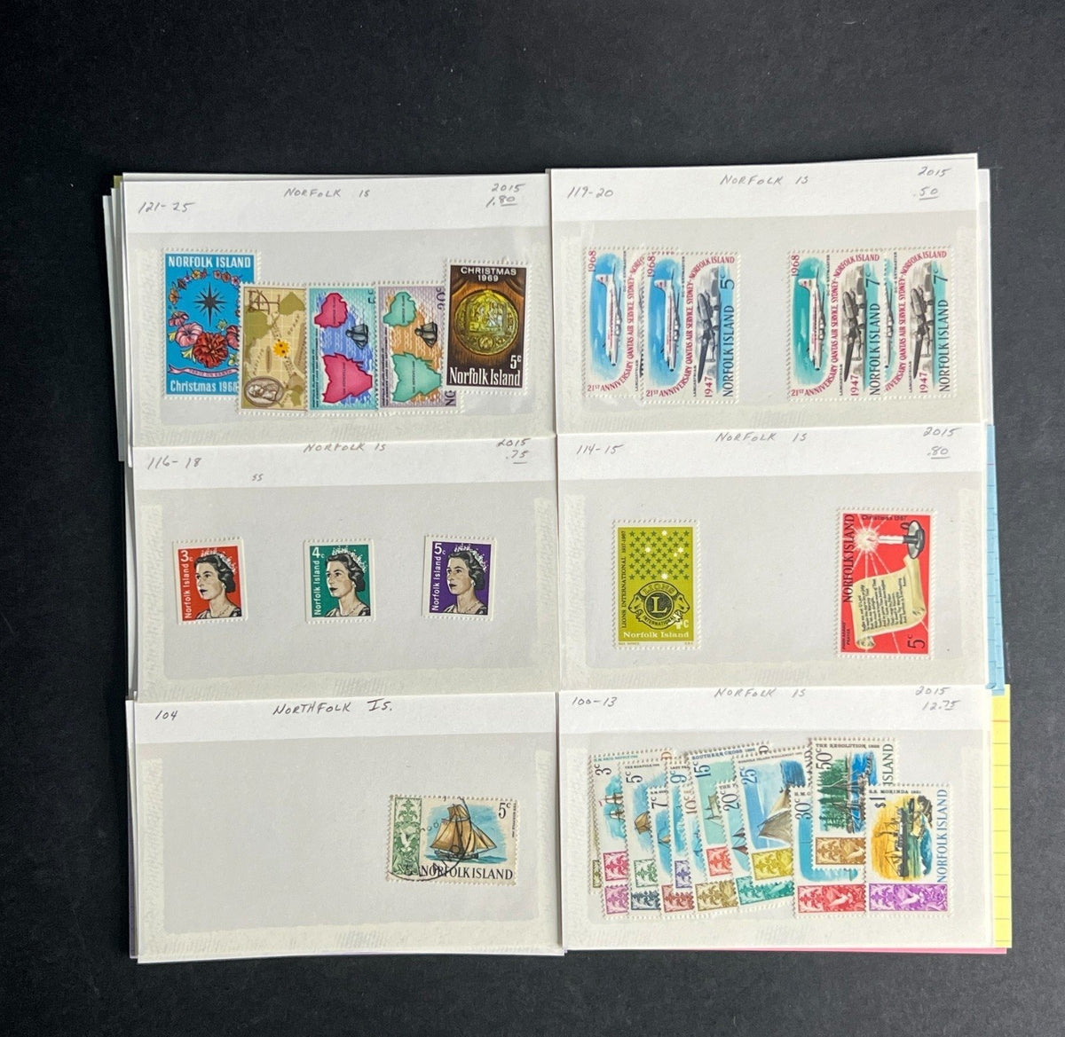 Norfolk Island Stamp Collection Dealer Cards $312 CV Mint & Used ZAYIX