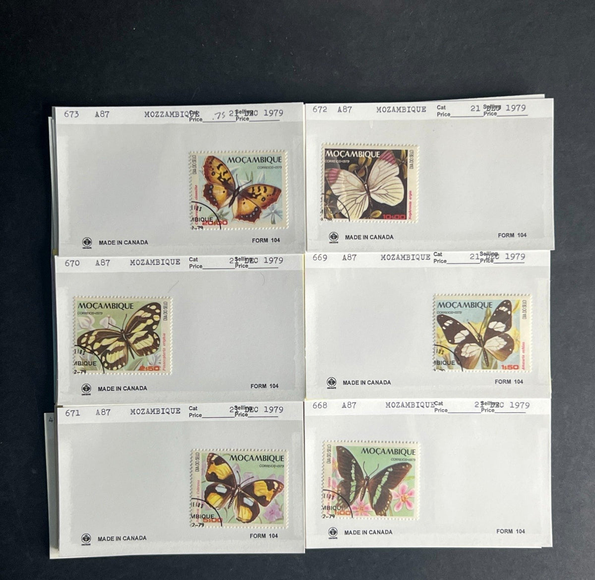 Mozambique Stamp Collection Dealer Cards $51 CV Mint & Used ZAYIX
