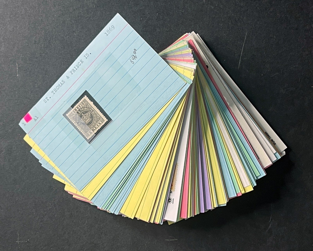 St. Thomas Stamp Collection Dealer Cards $147 CV Mint & Used ZAYIX