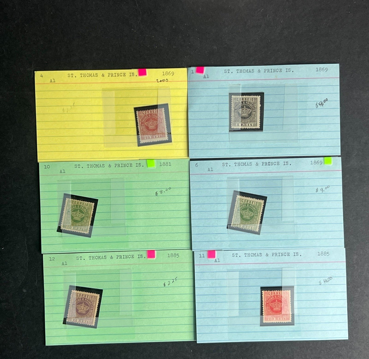 St. Thomas Stamp Collection Dealer Cards $147 CV Mint & Used ZAYIX