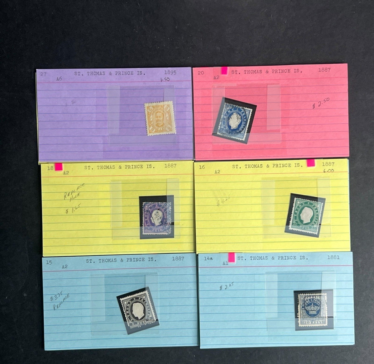 St. Thomas Stamp Collection Dealer Cards $147 CV Mint & Used ZAYIX