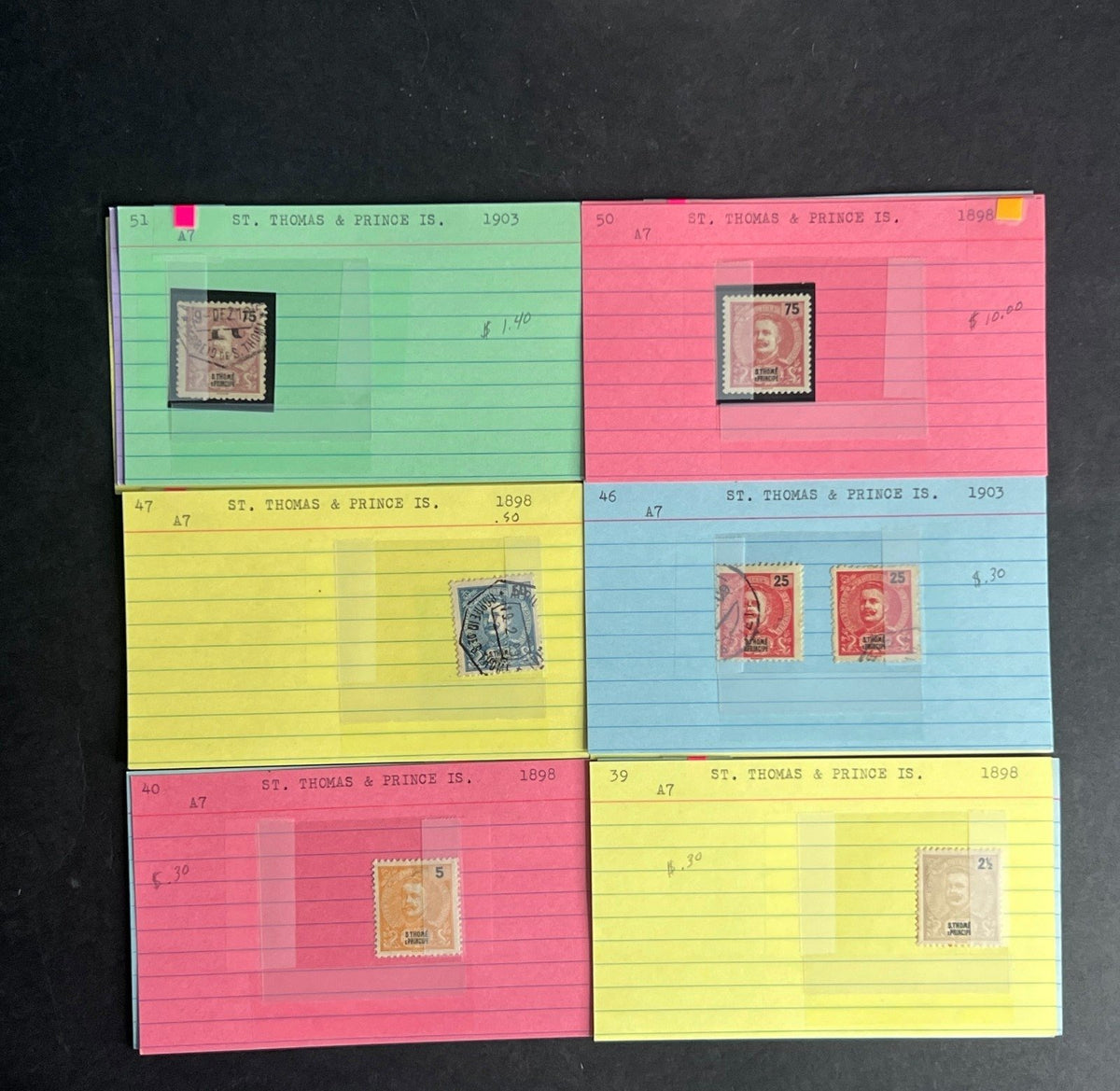 St. Thomas Stamp Collection Dealer Cards $147 CV Mint & Used ZAYIX
