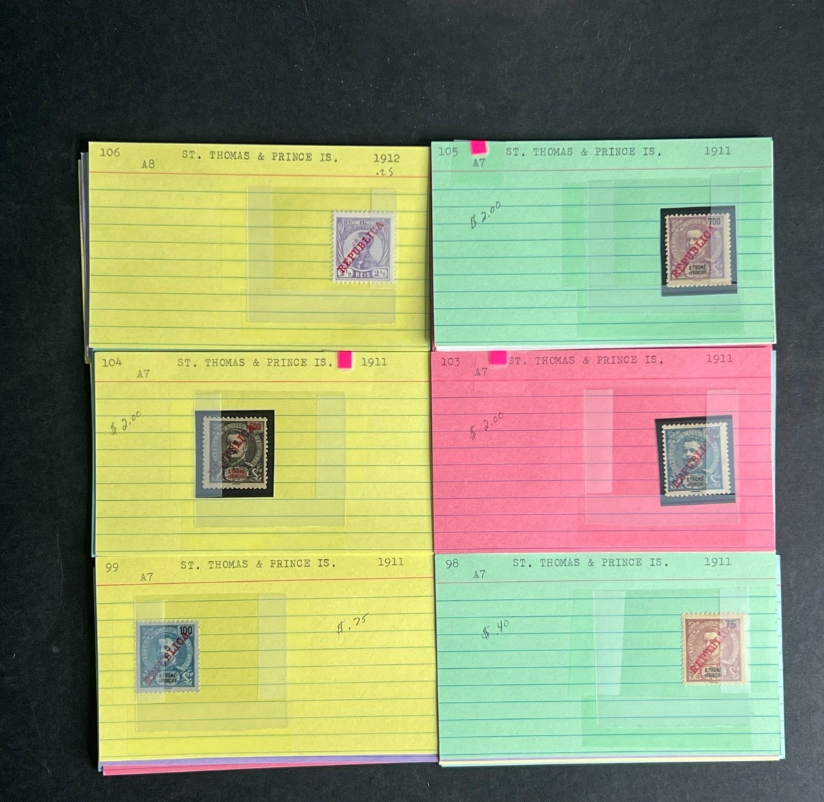 St. Thomas Stamp Collection Dealer Cards $147 CV Mint & Used ZAYIX