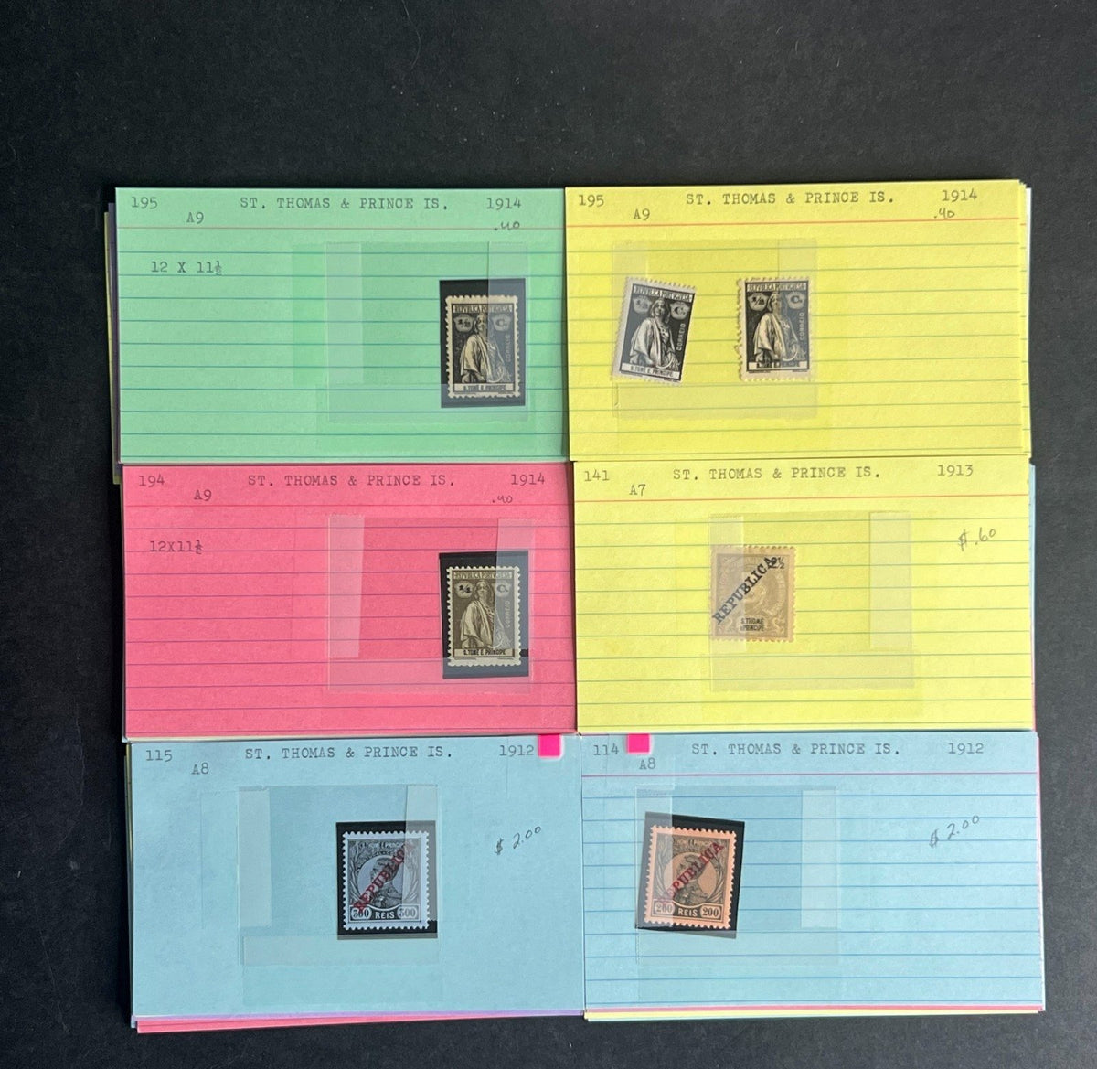 St. Thomas Stamp Collection Dealer Cards $147 CV Mint & Used ZAYIX