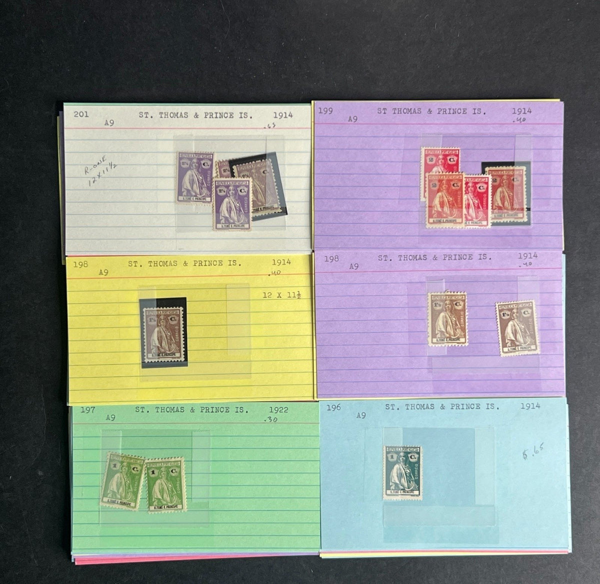 St. Thomas Stamp Collection Dealer Cards $147 CV Mint & Used ZAYIX