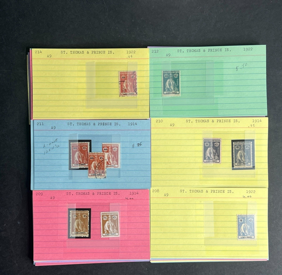 St. Thomas Stamp Collection Dealer Cards $147 CV Mint & Used ZAYIX
