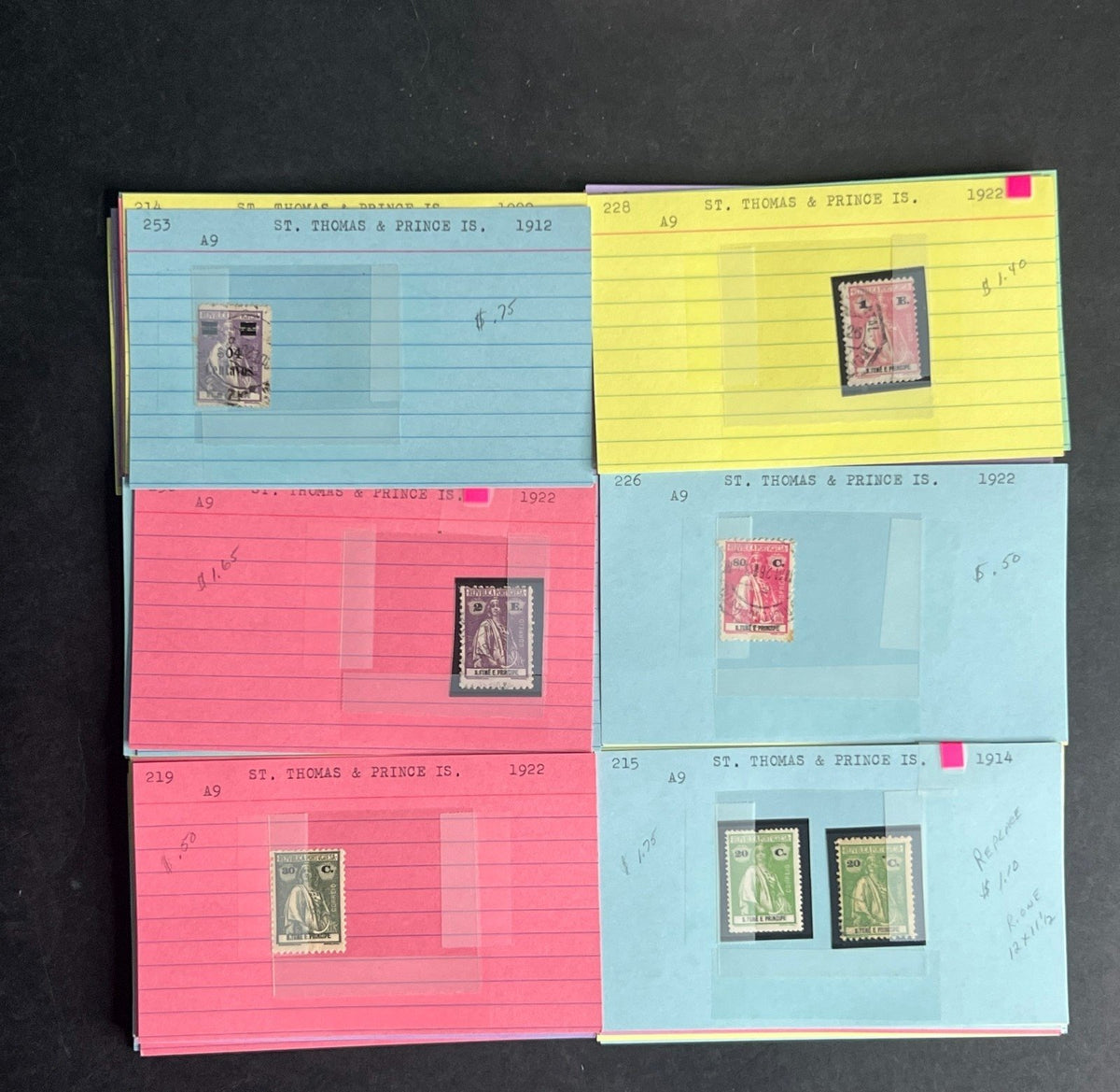 St. Thomas Stamp Collection Dealer Cards $147 CV Mint & Used ZAYIX