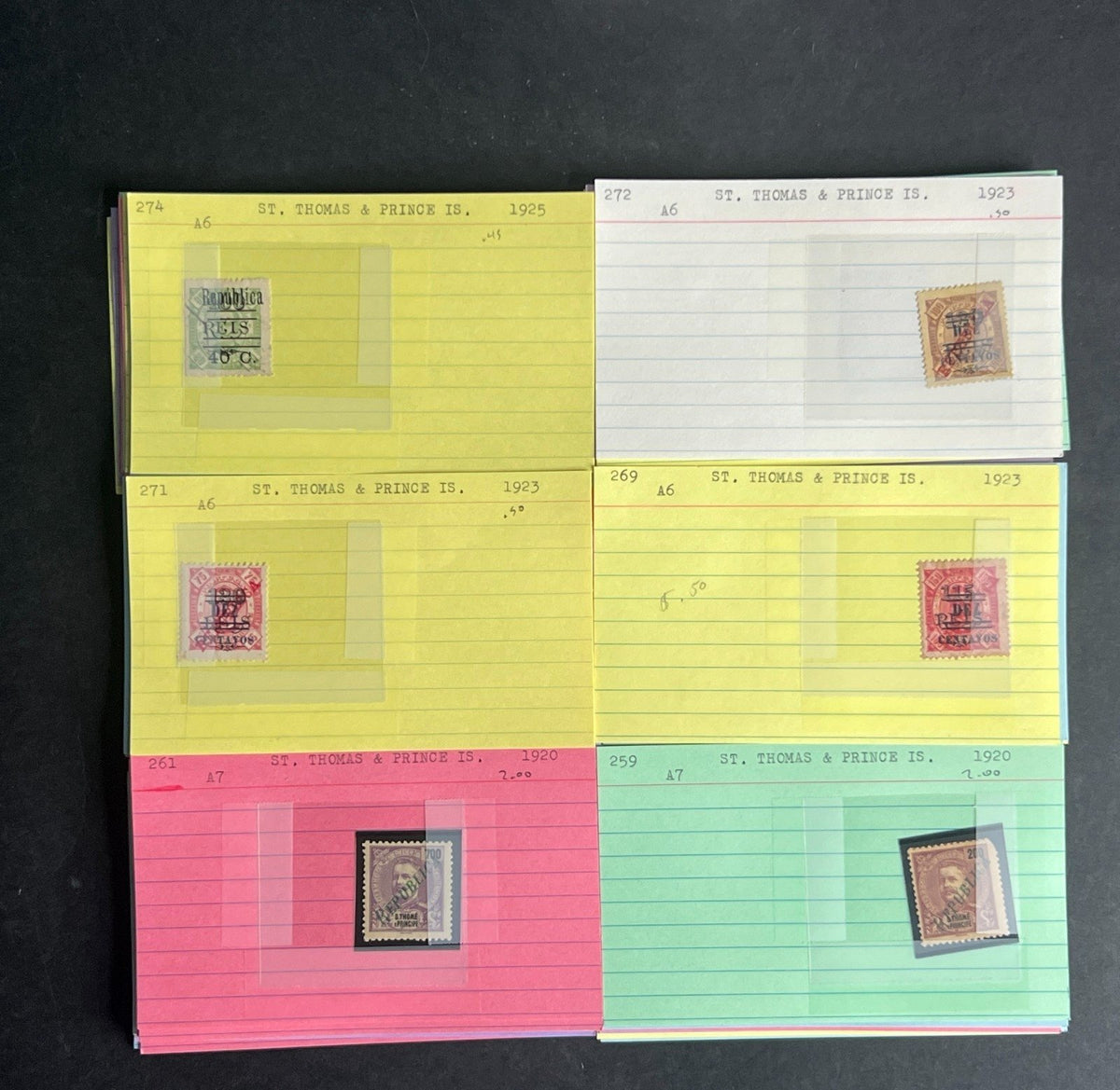 St. Thomas Stamp Collection Dealer Cards $147 CV Mint & Used ZAYIX