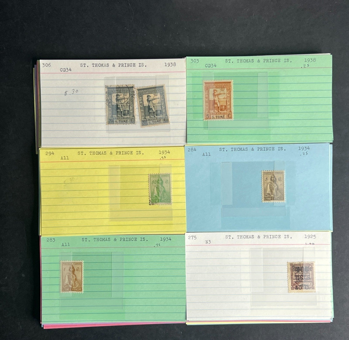 St. Thomas Stamp Collection Dealer Cards $147 CV Mint & Used ZAYIX