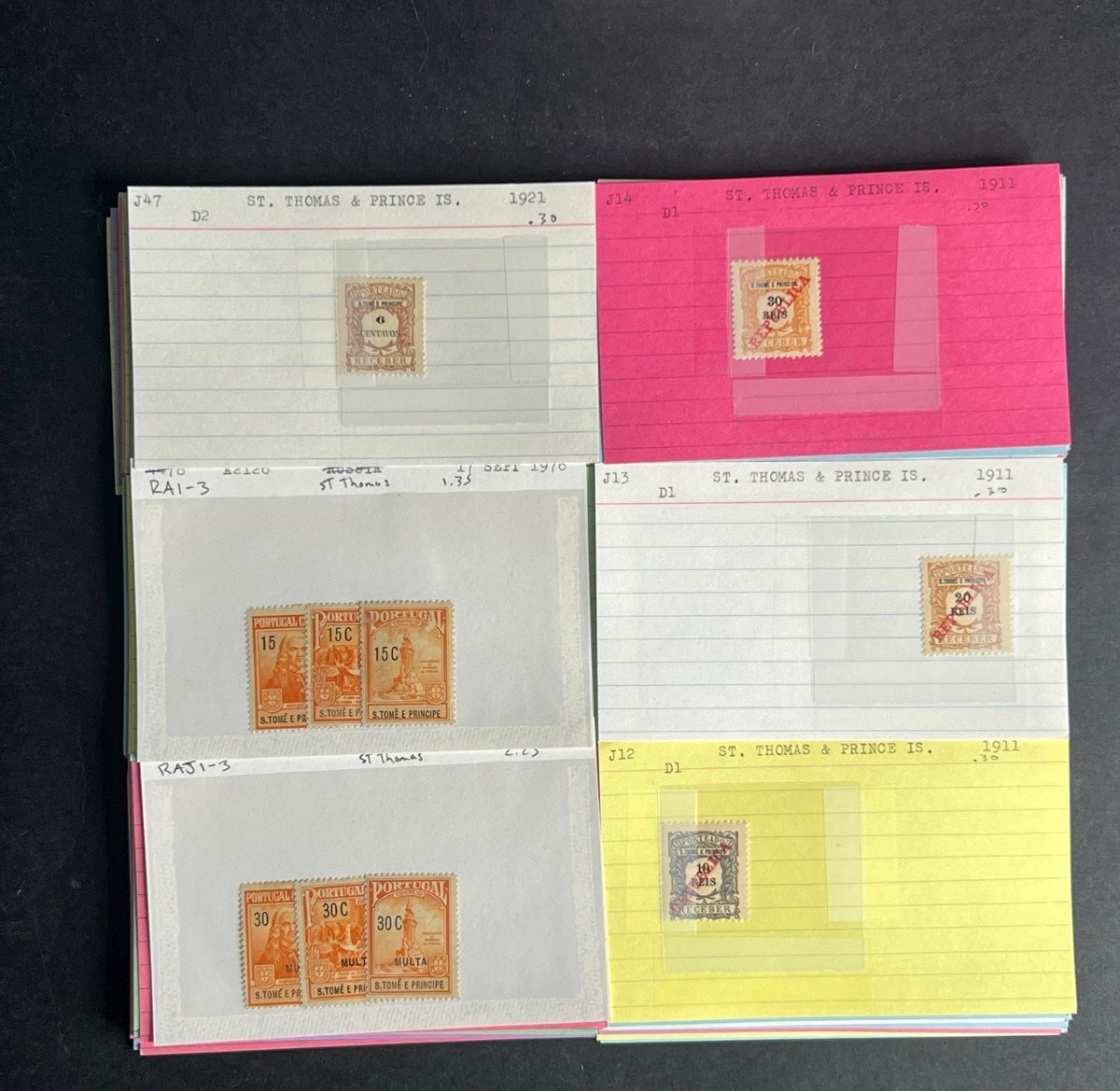 St. Thomas Stamp Collection Dealer Cards $147 CV Mint & Used ZAYIX