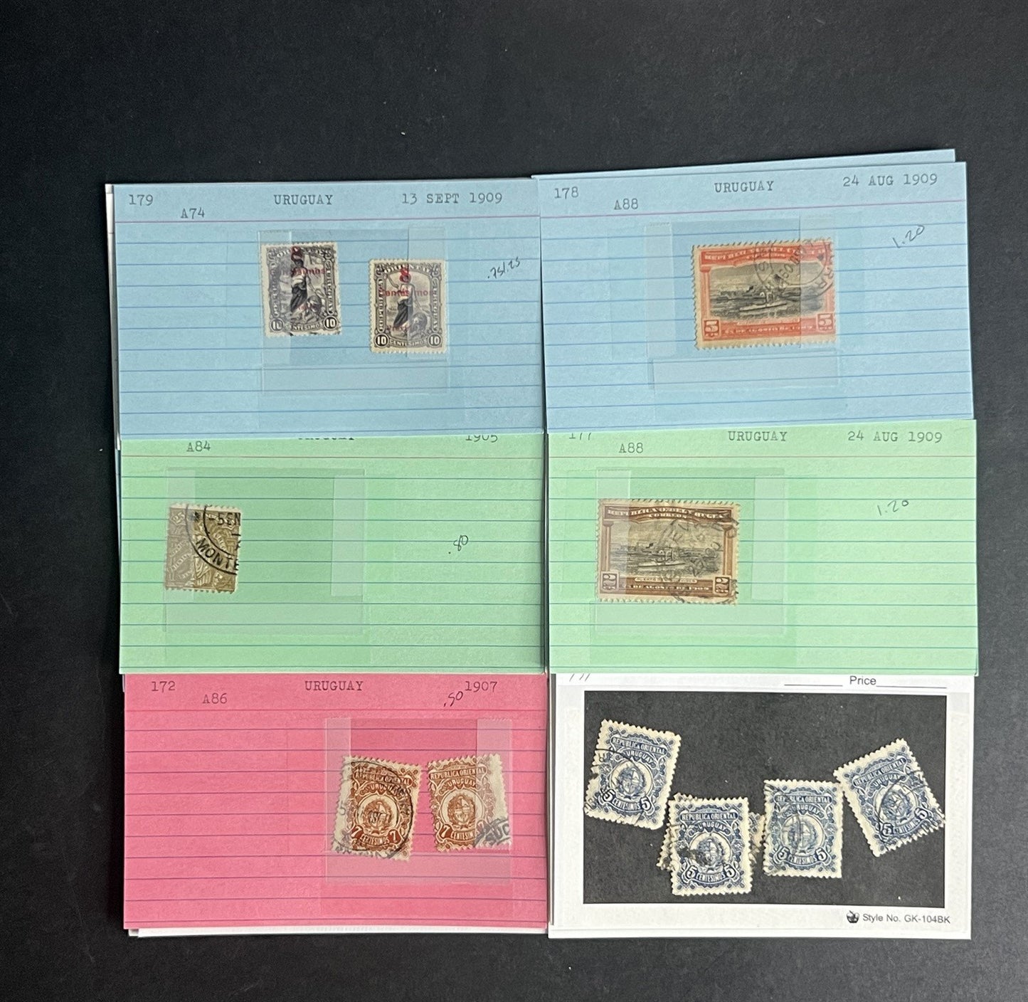 Uruguay Stamp Collection Dealer Cards $171 CV Mint & Used ZAYIX