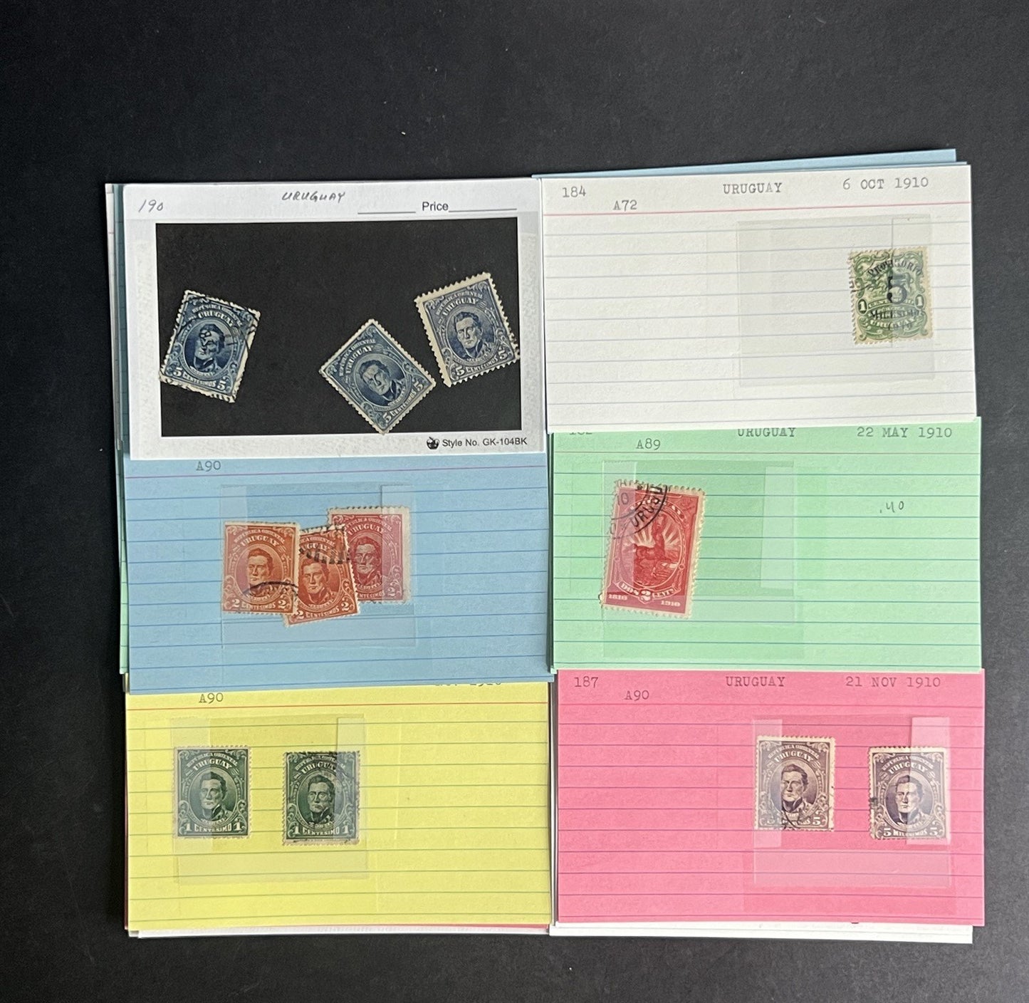 Uruguay Stamp Collection Dealer Cards $171 CV Mint & Used ZAYIX