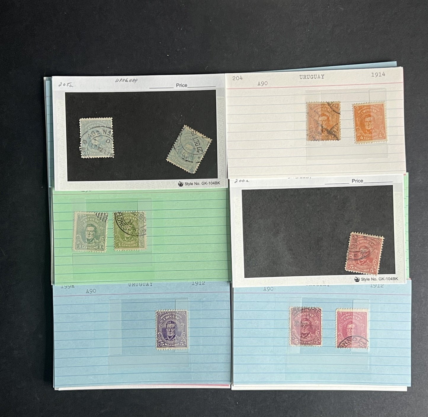 Uruguay Stamp Collection Dealer Cards $171 CV Mint & Used ZAYIX