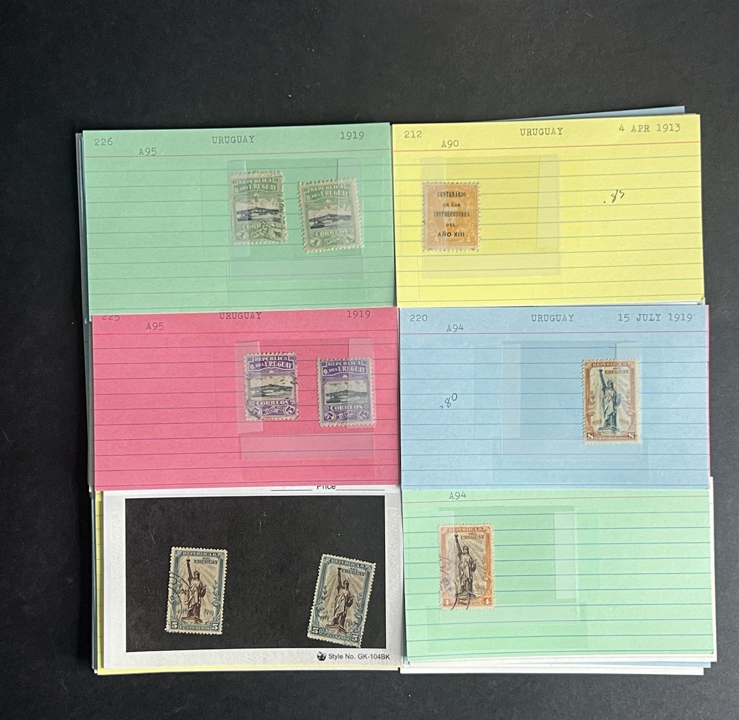Uruguay Stamp Collection Dealer Cards $171 CV Mint & Used ZAYIX