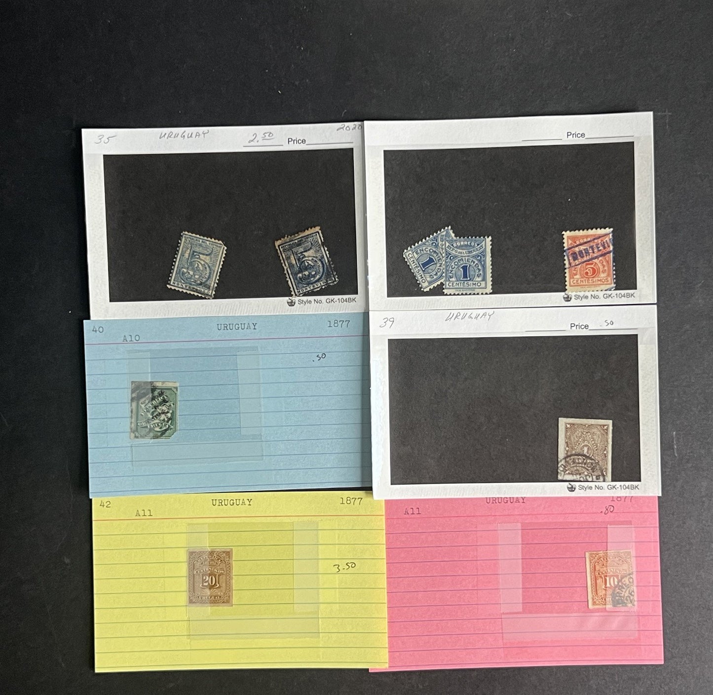 Uruguay Stamp Collection Dealer Cards $171 CV Mint & Used ZAYIX