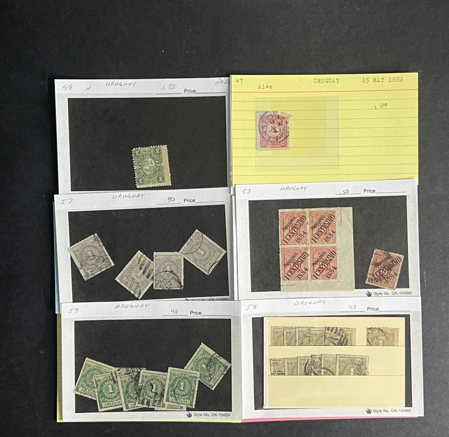 Uruguay Stamp Collection Dealer Cards $171 CV Mint & Used ZAYIX