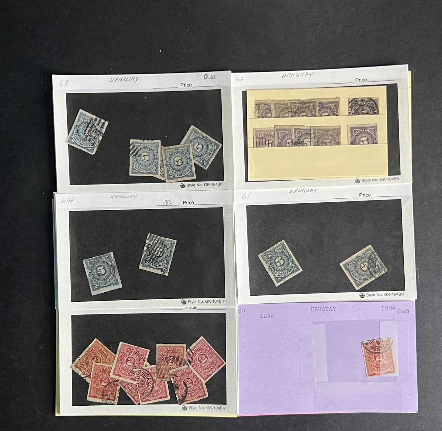 Uruguay Stamp Collection Dealer Cards $171 CV Mint & Used ZAYIX