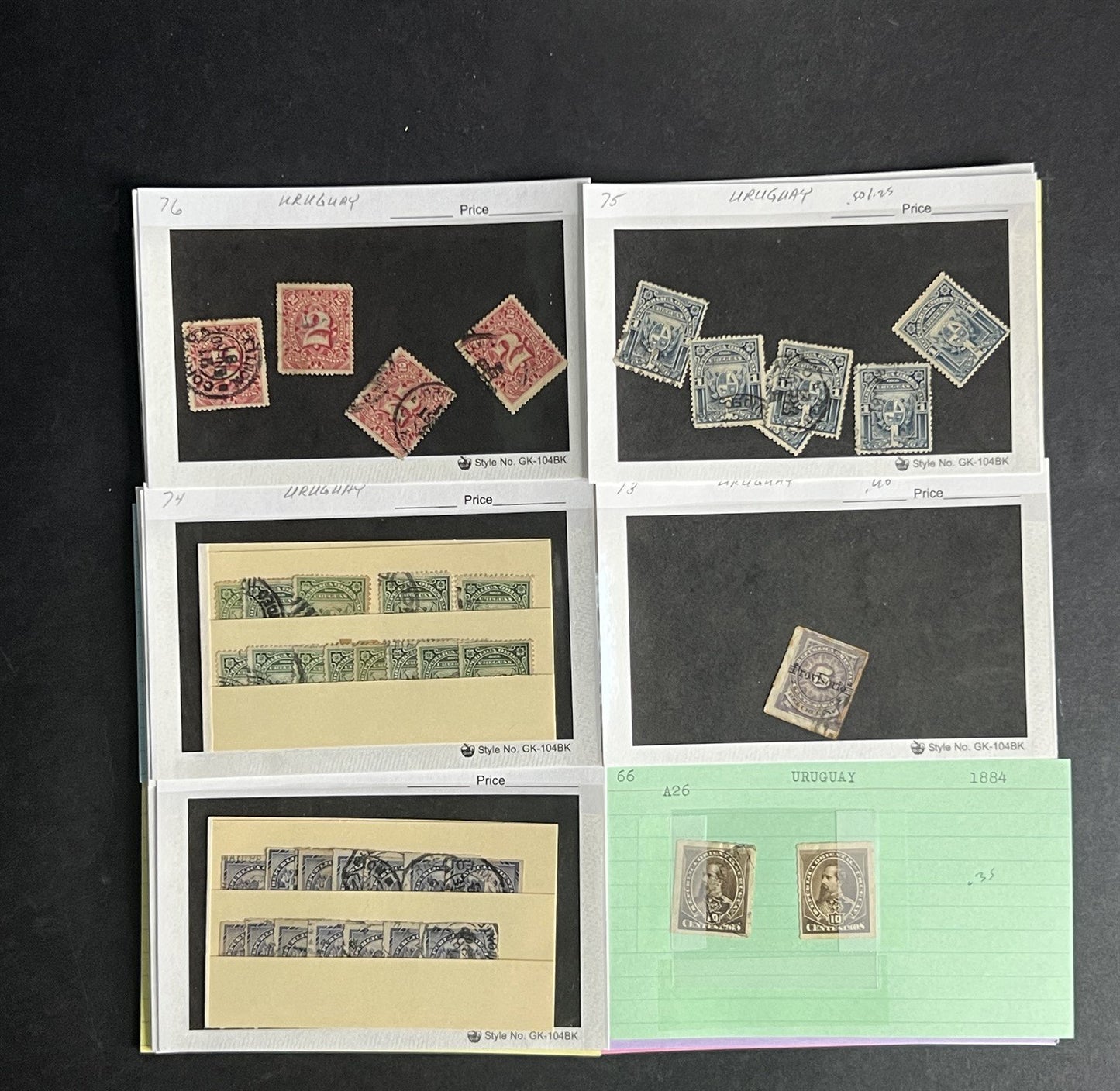 Uruguay Stamp Collection Dealer Cards $171 CV Mint & Used ZAYIX
