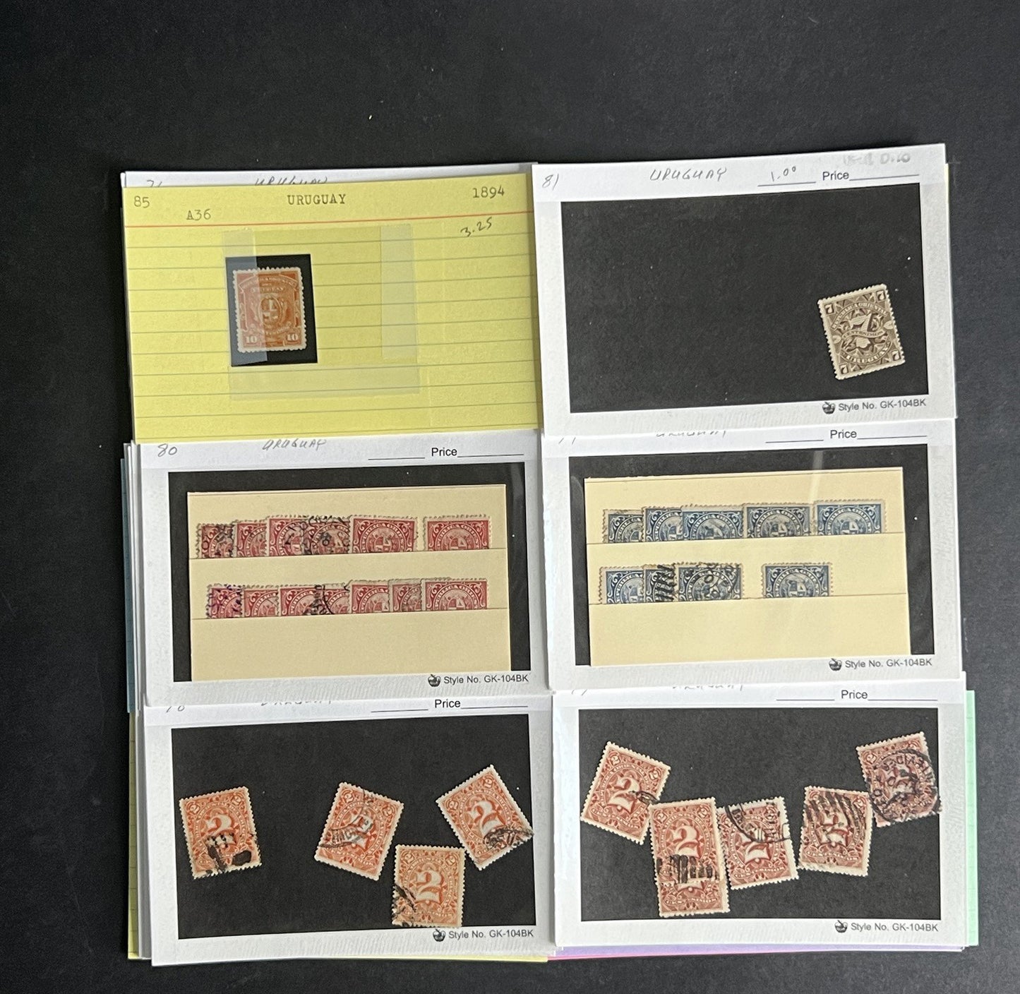 Uruguay Stamp Collection Dealer Cards $171 CV Mint & Used ZAYIX