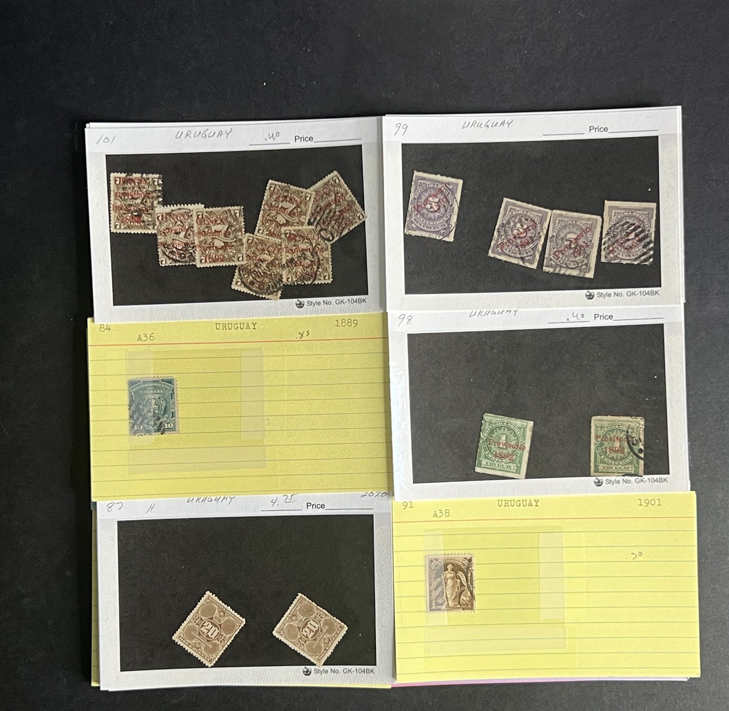 Uruguay Stamp Collection Dealer Cards $171 CV Mint & Used ZAYIX