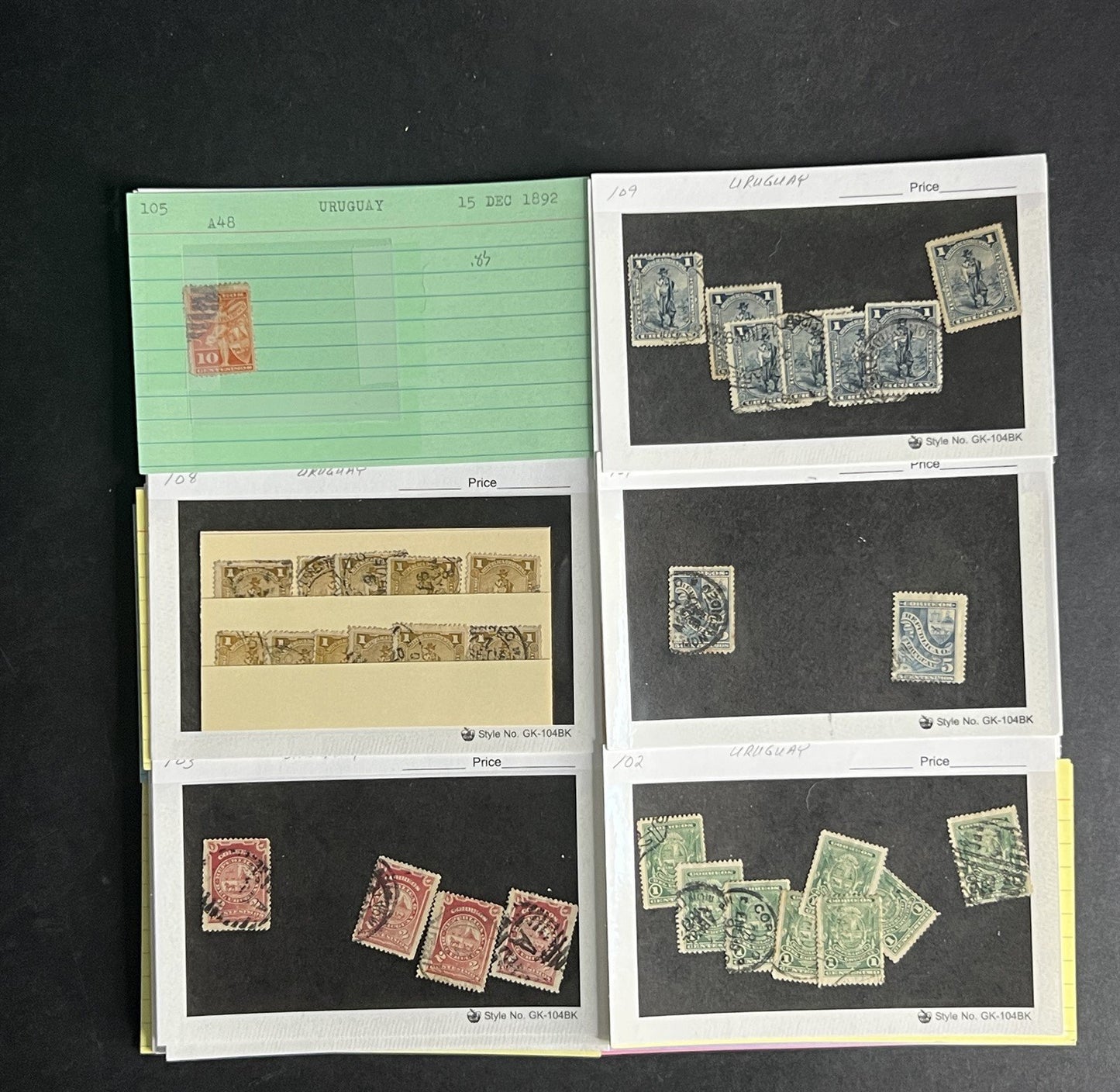 Uruguay Stamp Collection Dealer Cards $171 CV Mint & Used ZAYIX
