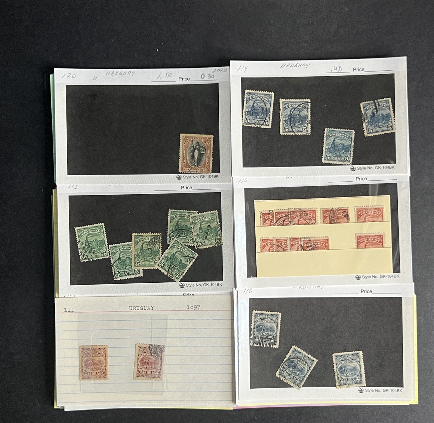 Uruguay Stamp Collection Dealer Cards $171 CV Mint & Used ZAYIX