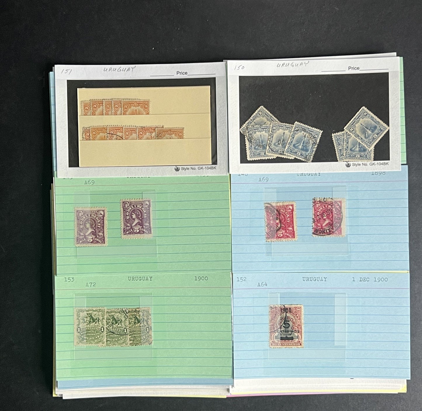 Uruguay Stamp Collection Dealer Cards $171 CV Mint & Used ZAYIX