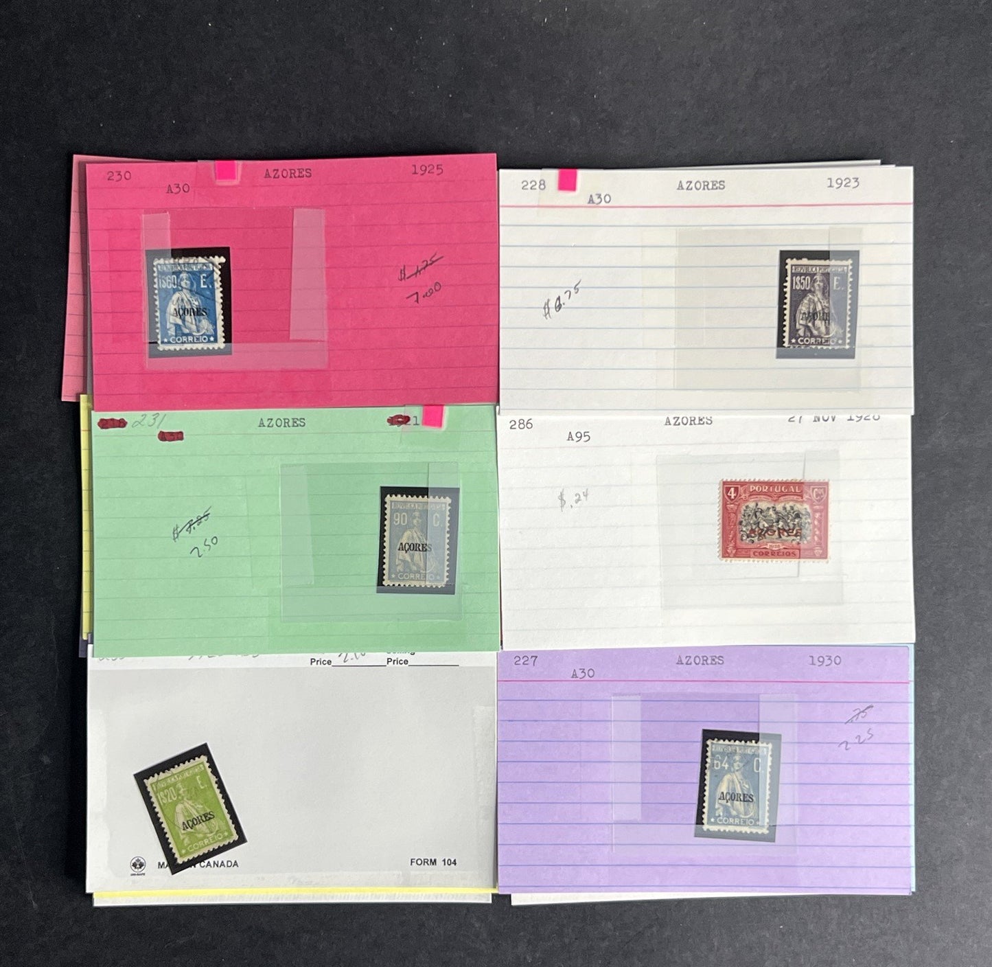 Azores Stamp Collection Dealer Cards $380 CV Mint & Used ZAYIX