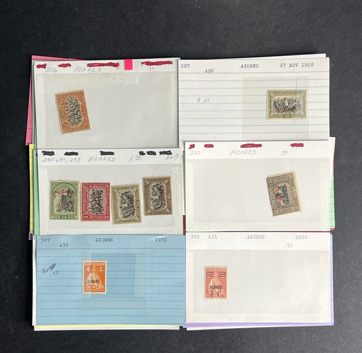 Azores Stamp Collection Dealer Cards $380 CV Mint & Used ZAYIX