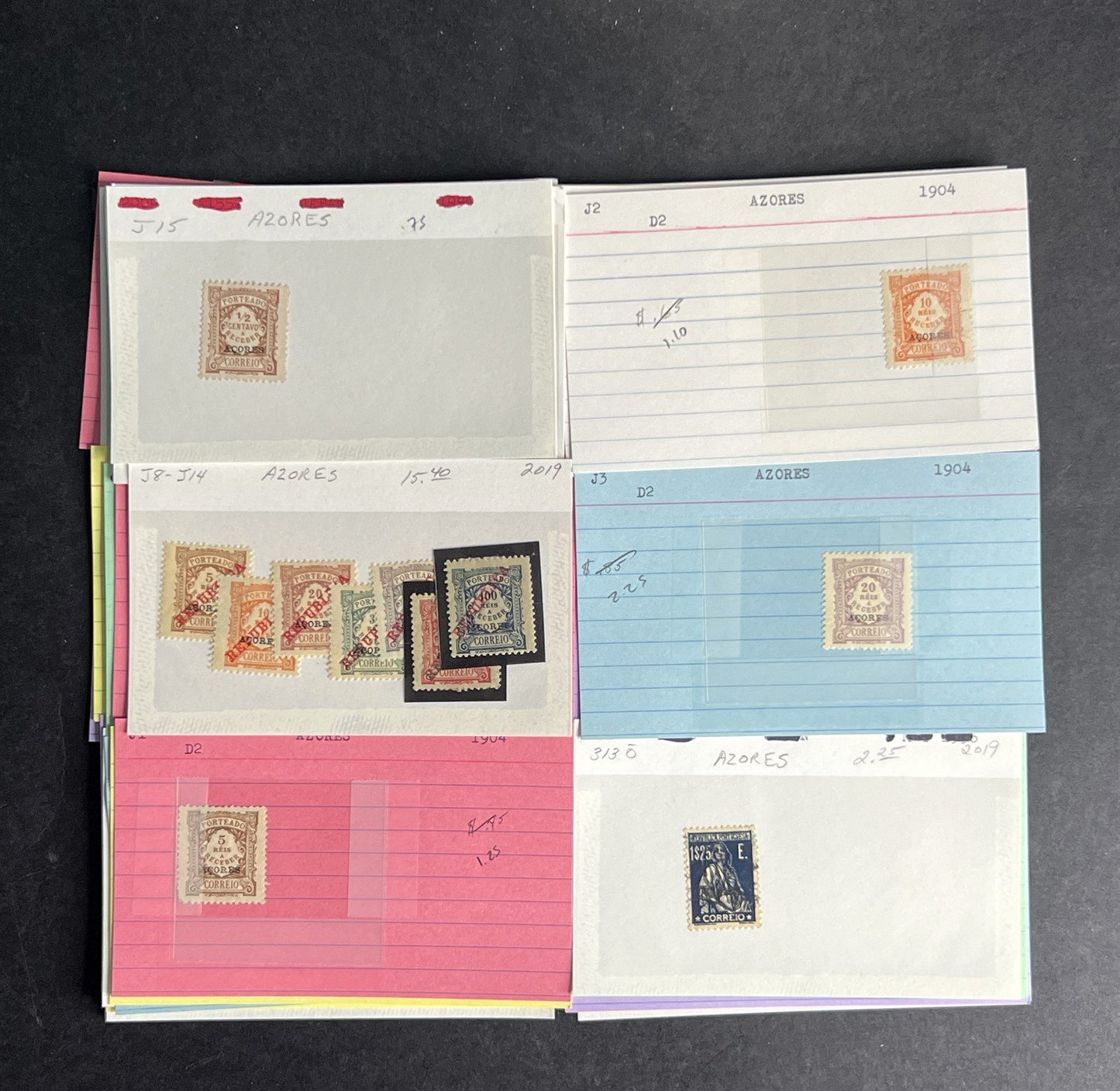 Azores Stamp Collection Dealer Cards $380 CV Mint & Used ZAYIX