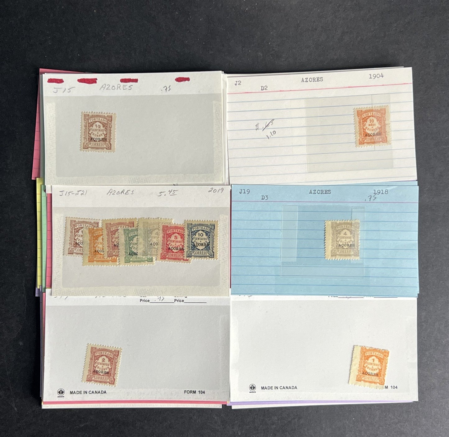 Azores Stamp Collection Dealer Cards $380 CV Mint & Used ZAYIX