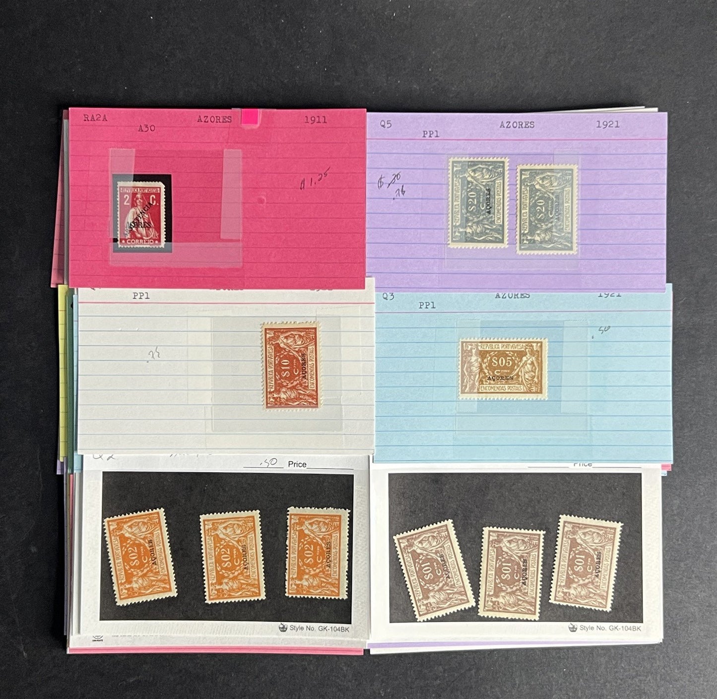 Azores Stamp Collection Dealer Cards $380 CV Mint & Used ZAYIX